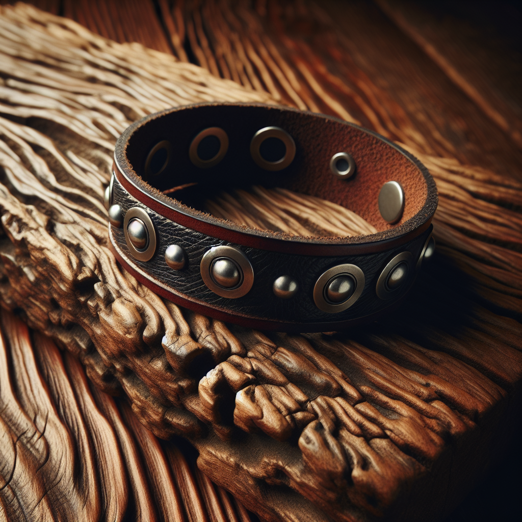 Skórzana bransoletka DIY z ćwiekami kaletniczymi